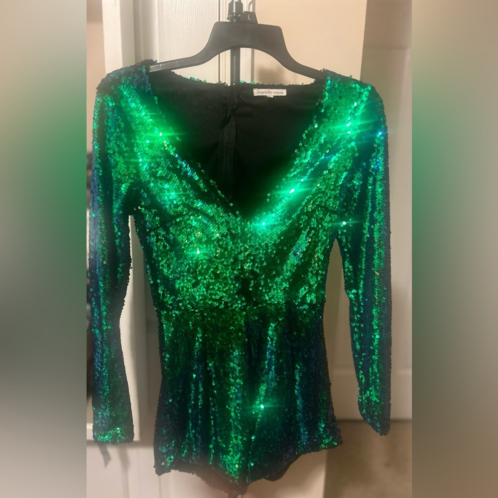 Emerald Green SX Charlotte Russe Romper